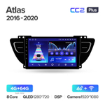 Teyes CC2 Plus 9" для Geely Atlas 2016-2020