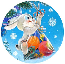 Вырубные наклейки Новогодние