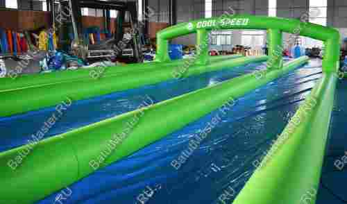 Водная горка без надувного дна, на подкачке ТУРБО «Капля большая», 137*7,28*2,4 метров