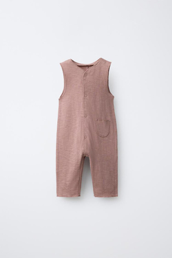 ZARA ДЛИННЫЙ ОДНОТОННЫЙ КОМБИНЕЗОН, ЦВЕТ РОЗОВОГО МЕЛА