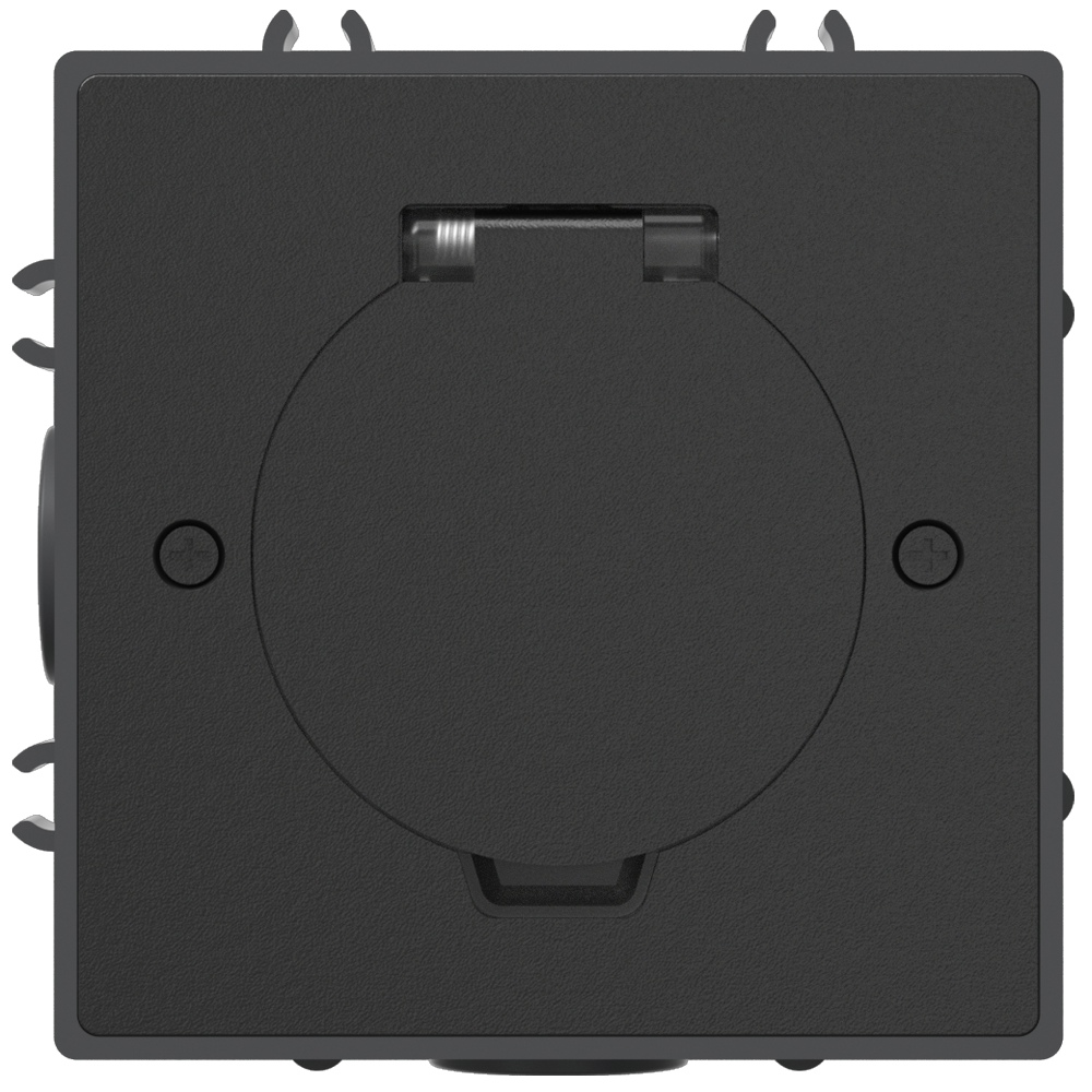 Лючок Surface 2 мод. (1 мод. 45х45 мм.),  круглая крышка,  антрацит,  IP44