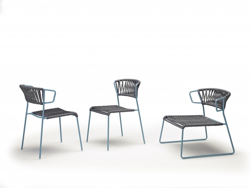 Кресло плетеное Scab Design Lisa Filo, голубой, антрацит