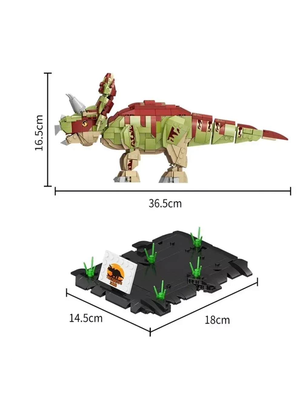 Конструктор растительноядный динозавр Трицератопс 952 детали