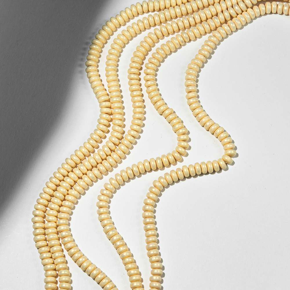 Бусины хеши, каучук с напылением, оттенок "Желтый", 7,5*3мм