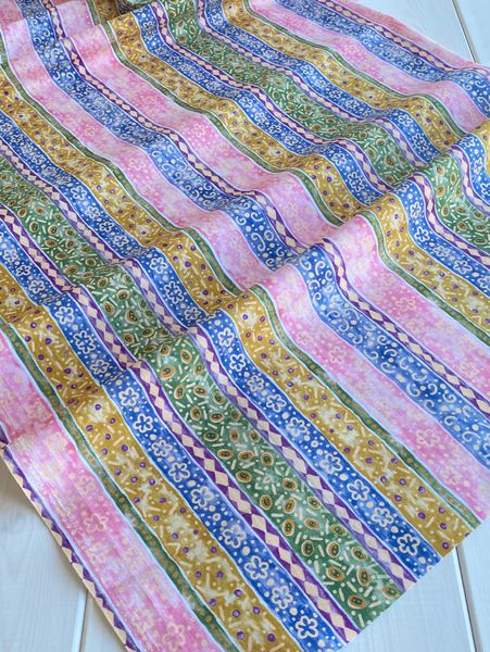 РОЗОВО-ГОЛУБАЯ КАЙМА, 100% хлопок, Handmade Fabrics 7