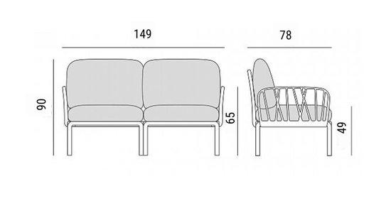 Диван пластиковый с подушками Komodo 2