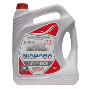 Жидкость охлаждающая "Антифриз" "Niagara" G12+ (карбоксилатный) (красный) 10 кг