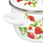 Кастрюля сталь, эмал, 2 л, с крыш, Сиб товары, Клубничная поляна, 3MC161P, индукц