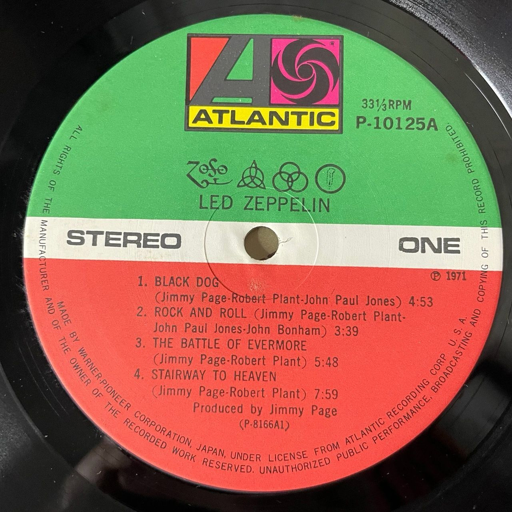 Винтажная виниловая пластинка LP Led Zeppelin IV (Japan 1976) (Obi) Misty Mountain Hop