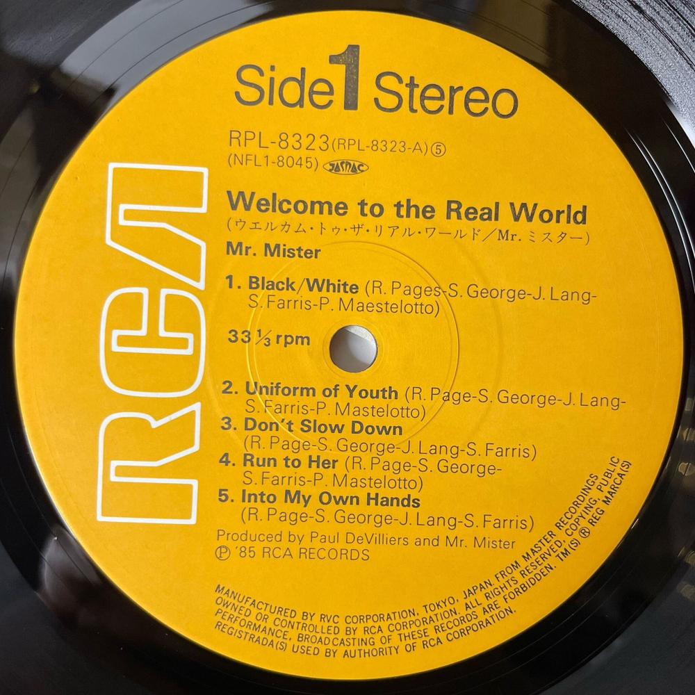 Винтажная виниловая пластинка LP Mr. Mister Welcome To The Real World (Japan 1985) (Obi) Run To Her