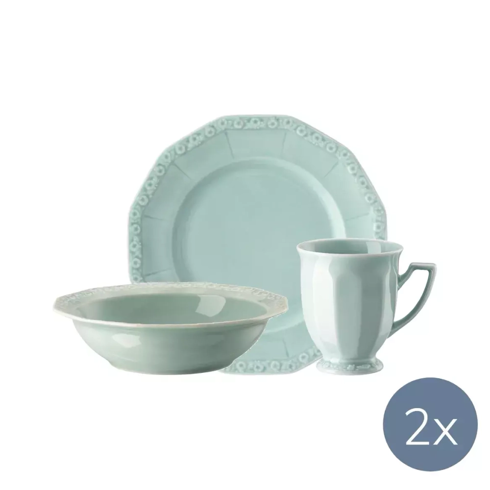 Rosenthal - Набор для завтрака Maria Pale Mint на 2 персоны / артикул   1043040716715505 + 1043040716710221 + 1043040716715456  / GTIN