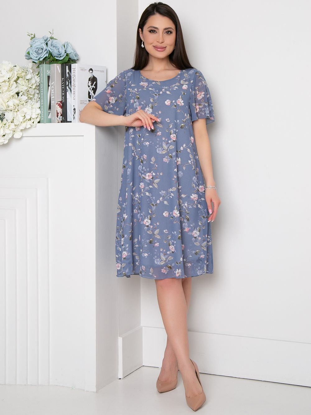 Платье Шарман (лето,голубой) Diolche (Акция)