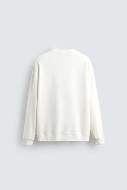 ZARA ТОЛСТОВКА SOFT С КРУГЛЫМ ВЫРЕЗОМ И ЭФФЕКТОМ ПОТЕРТОСТИ, ЭКРЮ