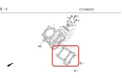12191-KPP-900 (12191-KPP-901). GASKET, CYLINDER. Honda CBR125, CBR150, CB125R (CBF125N)