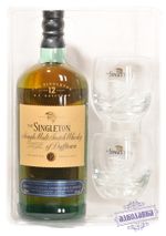 Виски односолодовый Синглтон 12 лет Вискокурня Даффтаун со стаканами 40% 0,7