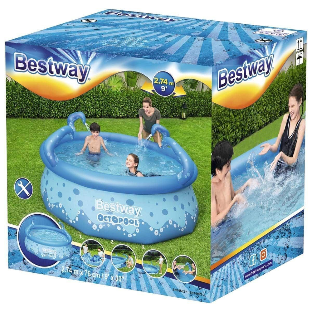 Надувной бассейн Bestway 57397 (274x76 см) с 2-мя разбрызгивателями