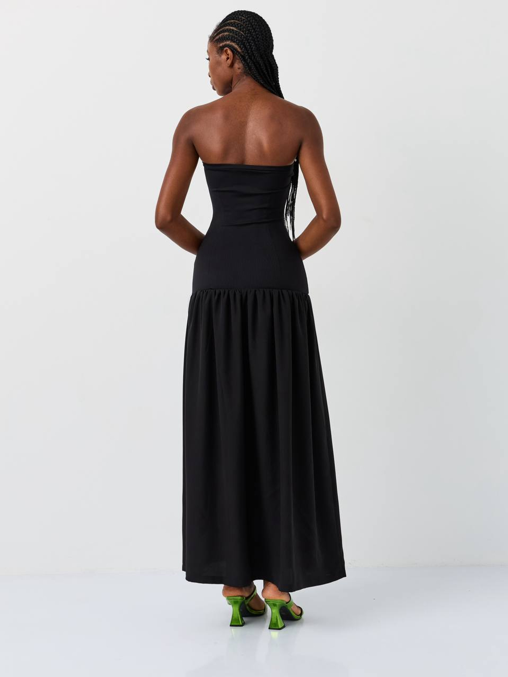 Платье длинное с заниженной талией