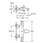 Смеситель для ванны Grohe Grohtherm 800 34576000 хром