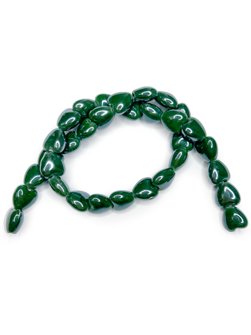 Керамические бусины Сердце, 10/13/15 мм, на нитке 32 см