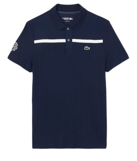 Теннисное поло Lacoste Ultra Dry Badge Accent Tennis Heritage - navy blue/white