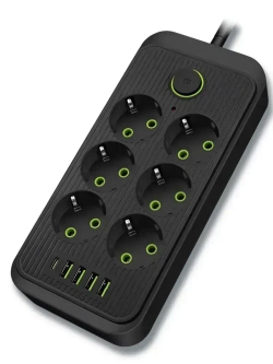 Сетевой фильтр, удлинитель сетевой 7м с USB и type-c. Пилот, тройник