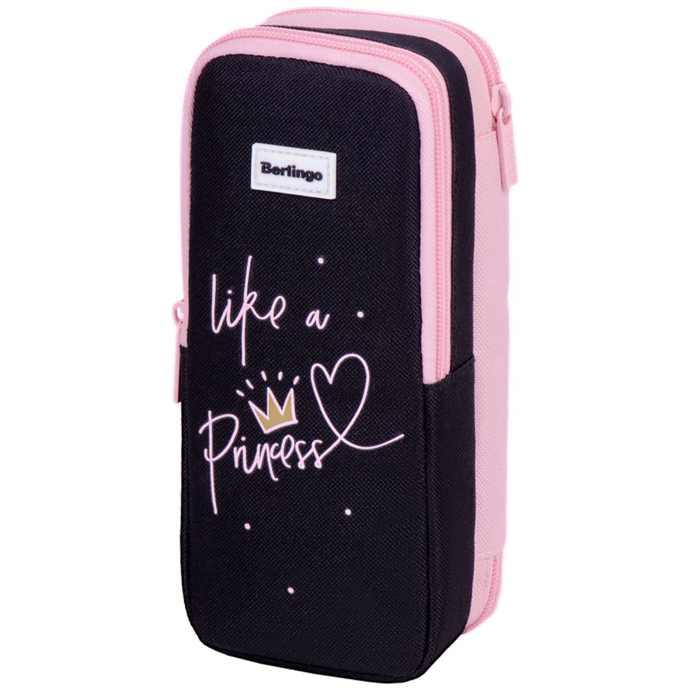 Пенал мягкий 2 отделения 205х80х55 Berlingo Like a princess, с магнитом, ткань