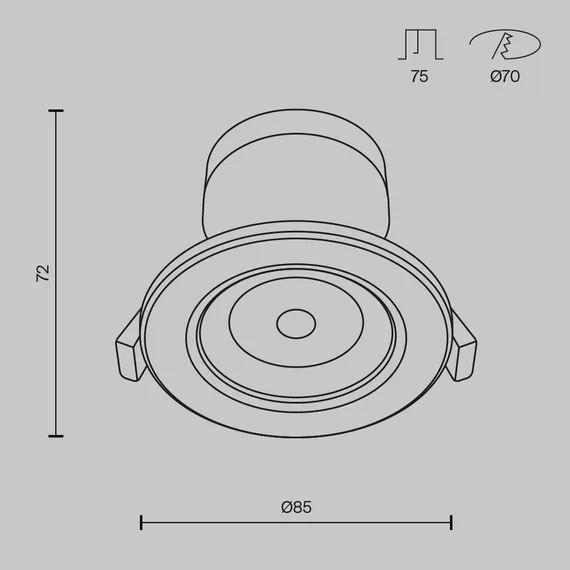 Встраиваемый светильник Technical DL013-6-L9W