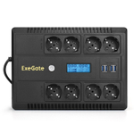 Источник бесперебойного питания  Exegate NEO Smart LHB-1000.LCD.AVR.8SH.CH.RJ.USB