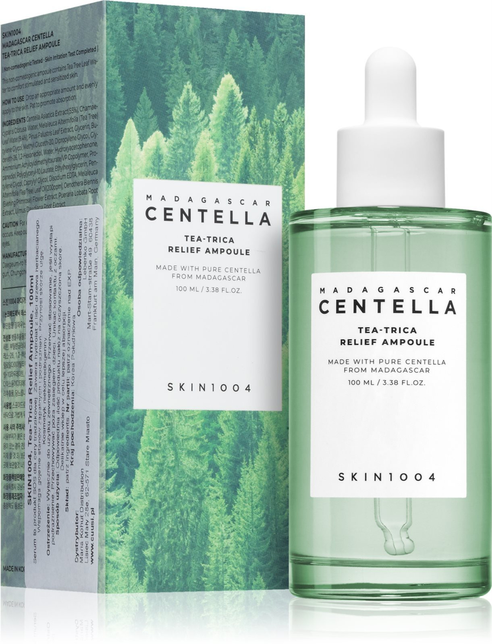 SKIN1004 Madagascar Centella Tea-Trica Relief Ampoule - успокаивающая сыворотка для проблемной кожи /   100  ml  / GTIN 8809576261677