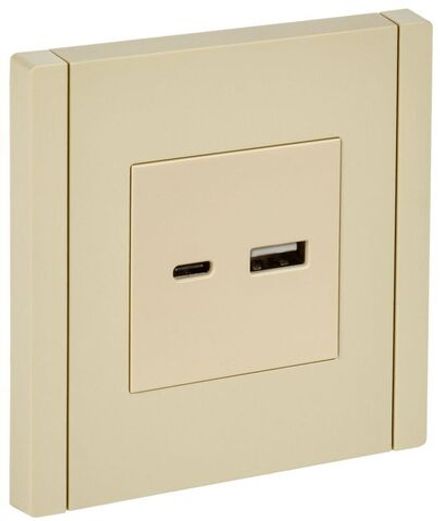 Розетка USB A+C 18Вт FORTE&PIANO FP451 ваниль IEK FP-U22-018-K10