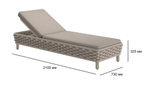 Шезлонг-лежак плетеный с матрасом Tagliamento Leon