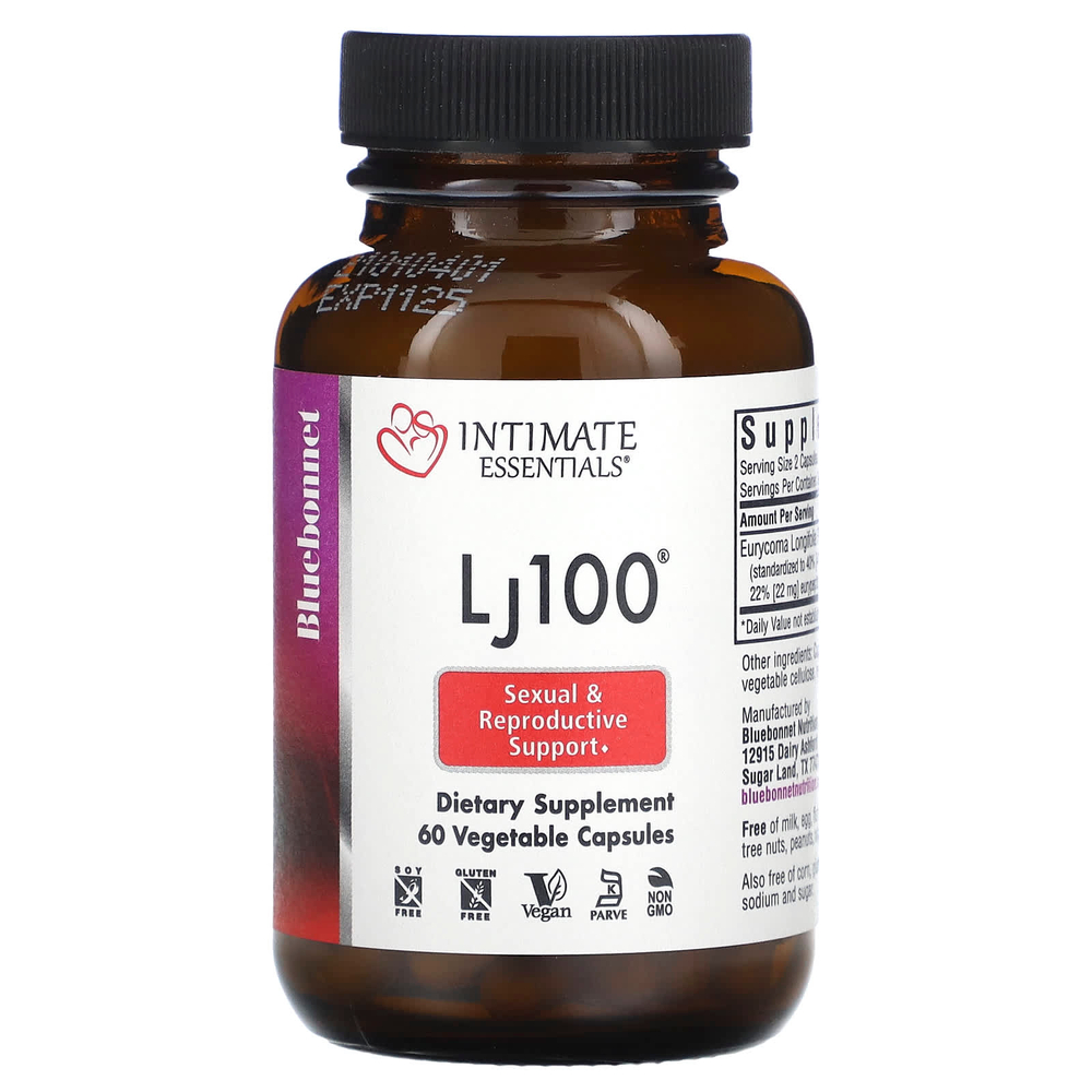 Bluebonnet Nutrition, Intimate Essentials, Lj100, 60 растительных капсул (50 мг на капсулу)
