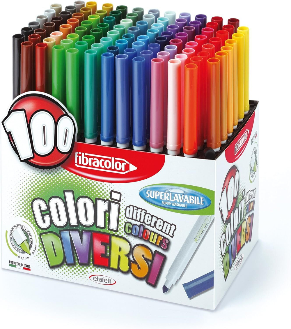 Маркеры Fibracolor 10560SW100SA, разноцветные, 100 шт.