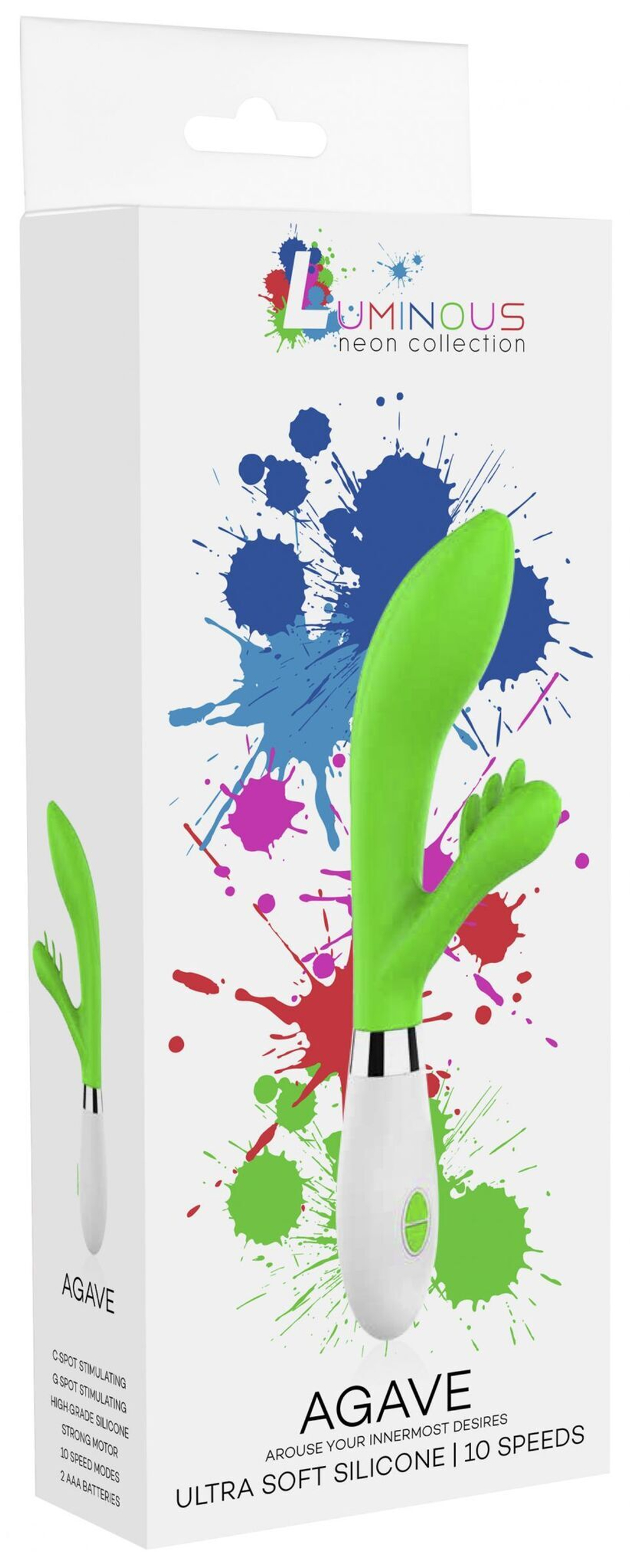 Зеленый вибратор-кролик Agave - 23 см. (Цвет: зеленый)