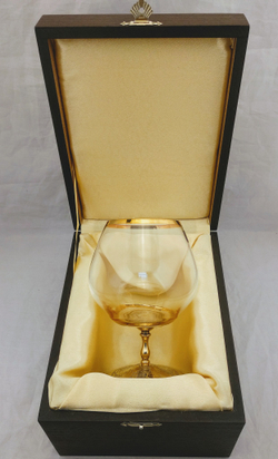 Бокал для коньяка "Виноград" №2 (Златоуст)  в подарочном футляре