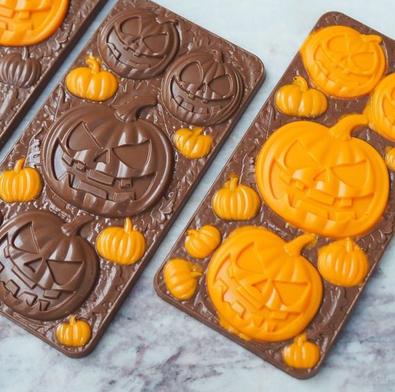 873 | Форма для шоколадных изделий &quot;Halloween Тыквы&quot; (275*175 мм)