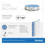 Бассейн каркасный BestWay Steel Pro Max 15232 л/фильтр-насос 3028 л/ч/лестница/тент