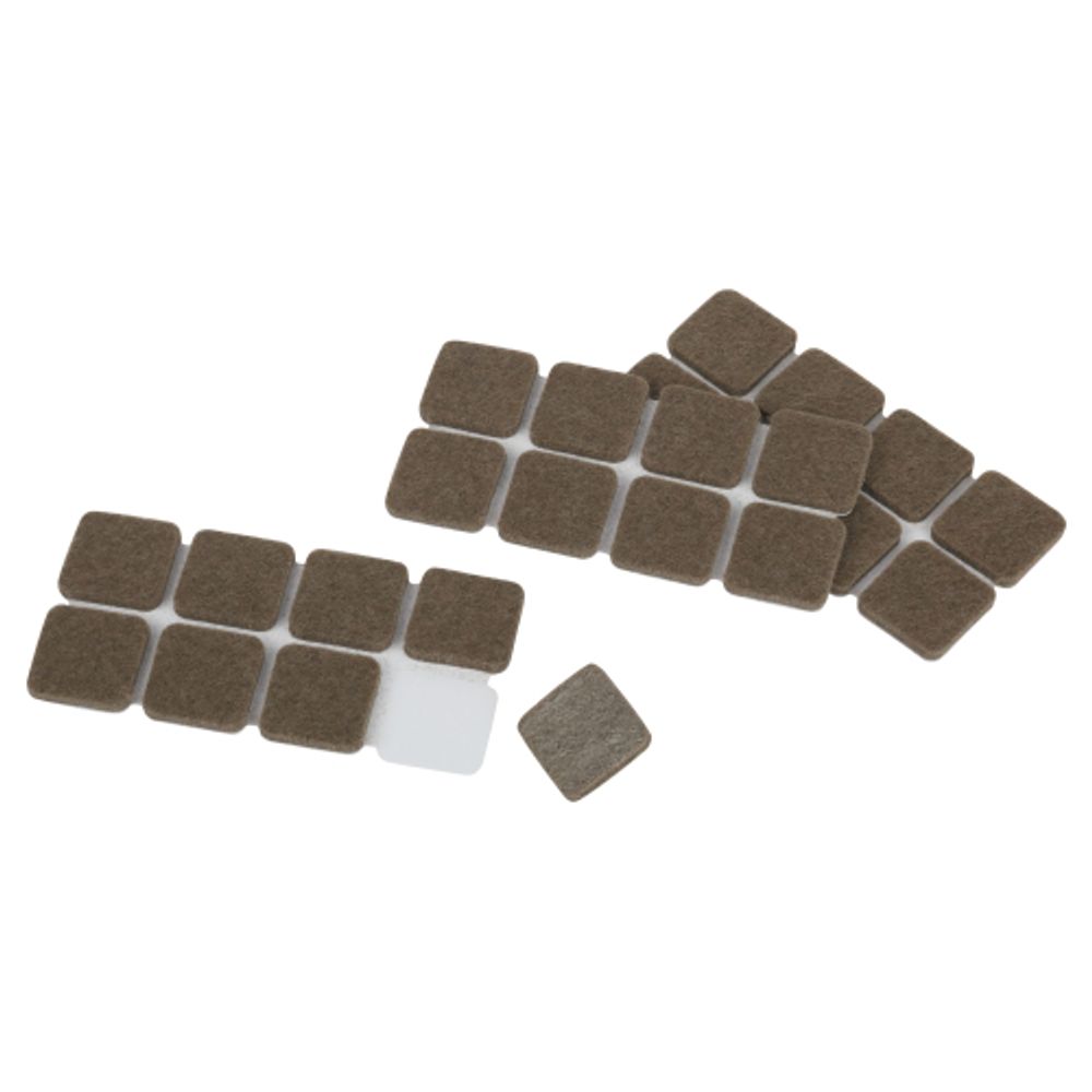 Накладки СИЛА SFELT-22х22 защитные фетровые самоклеящиеся квадратные 22х22 мм 24 шт.