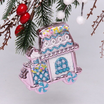 Ёлочная игрушка «Пряничная машина» 9,5*2*10,5 см, розовый