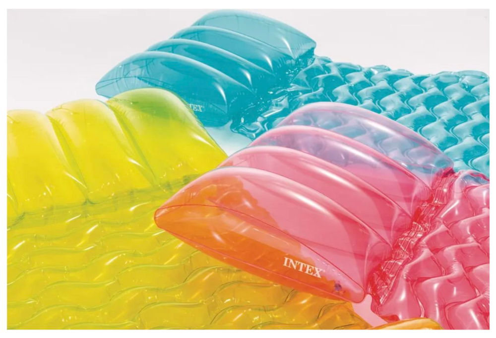 Надувной матрас для плавания 170х53 см Intex 58721, пляжный матрас Радуга Rainbow Style для бассейна и моря