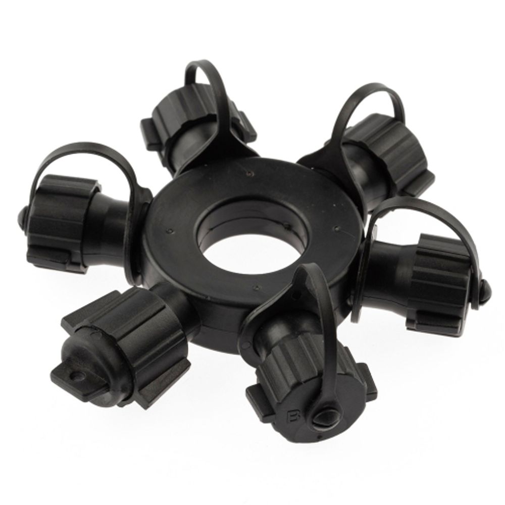 Разветвитель ЭРА ERAPS-OR для гирлянд IP65 круговой 6 гнезд черный | Профессиональное праздничное и новогоднее освещение