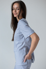 Блуза женская м640 toray стретч серый29