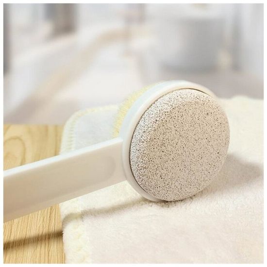 Щетка для душа Qualitell Double Sided Shower Brush с пемзой для пяток