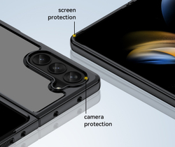 Усиленный двухкомпонентный чехол с черными рамками для Samsung Galaxy Z Fold5, мягкий отклик кнопок
