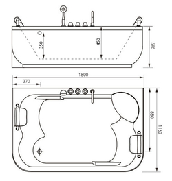 Акриловая ванна Gemy G9085 B R