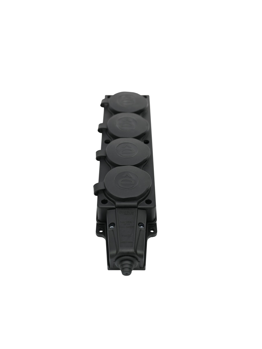 Колодка удлинителя 4-м MultiSet 16А 250В IP44 с заземл. каучук черн. SE MST4104BK