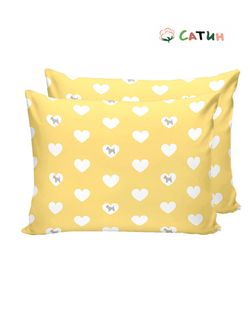 Наволочка комплект 2шт сатин Milky Garden "Жизель" 40x60 см на молнии