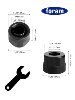 Цанга для фрезера, FORAM, 12.7, 6.35мм