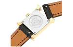 HERMES Heure H Wrist Watch Quartz Movement Genuine Leather Strap 21*17mm White Dial Women"s Watch