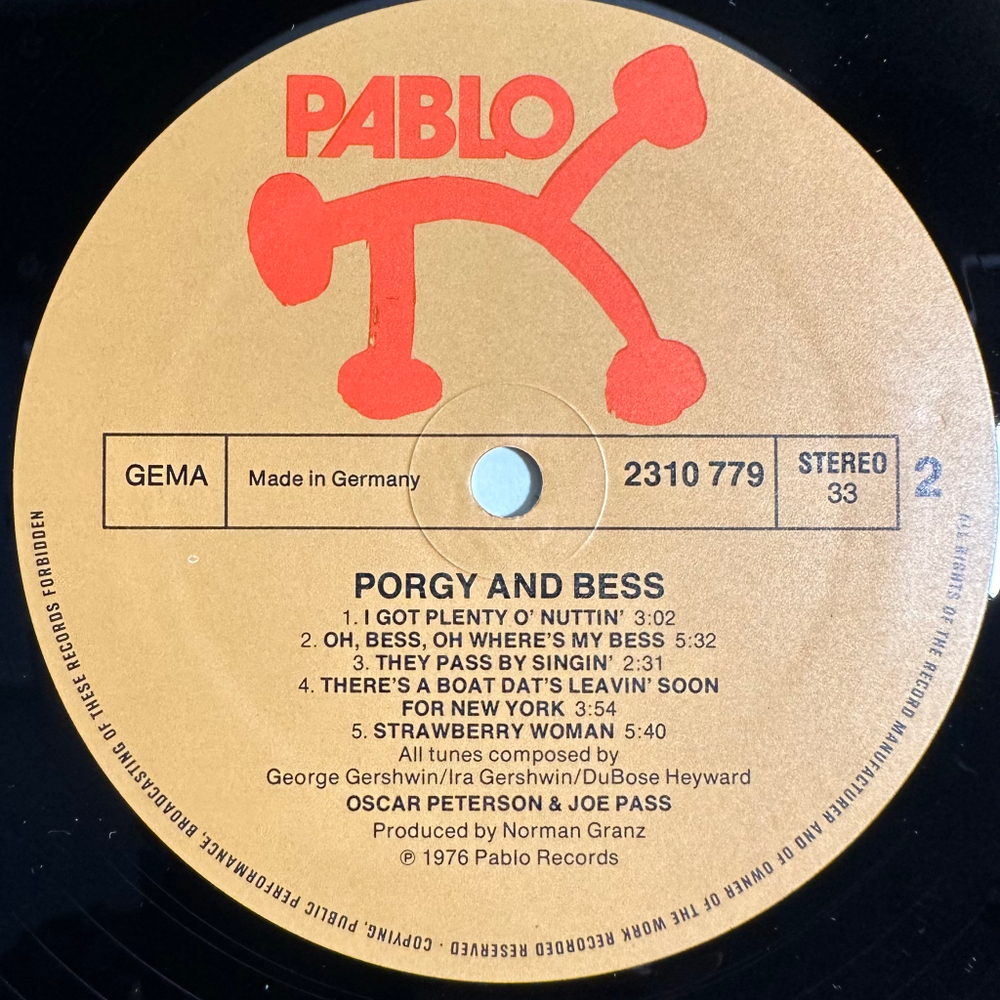Oscar Peterson And Joe Pass - Porgy & Bess (Германия 1976г.)